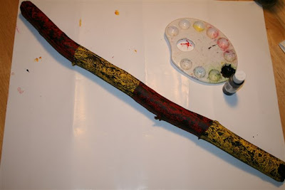 Final painted stick of poisonous snake