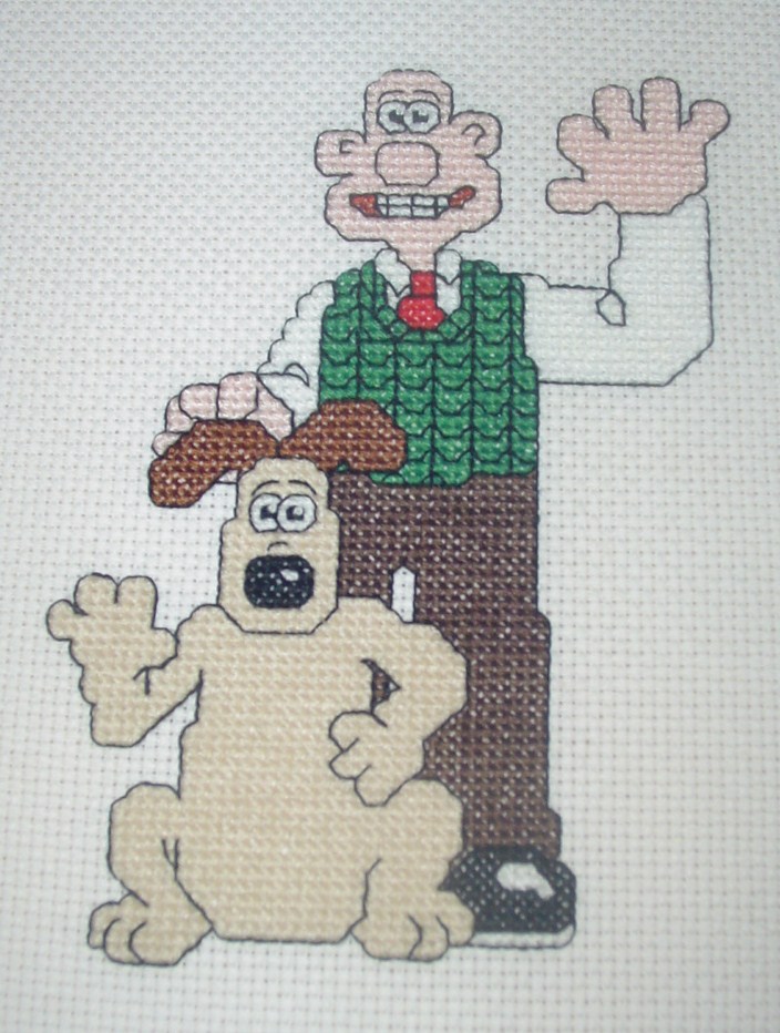 Crafting with dogs: Wallace and Grommit