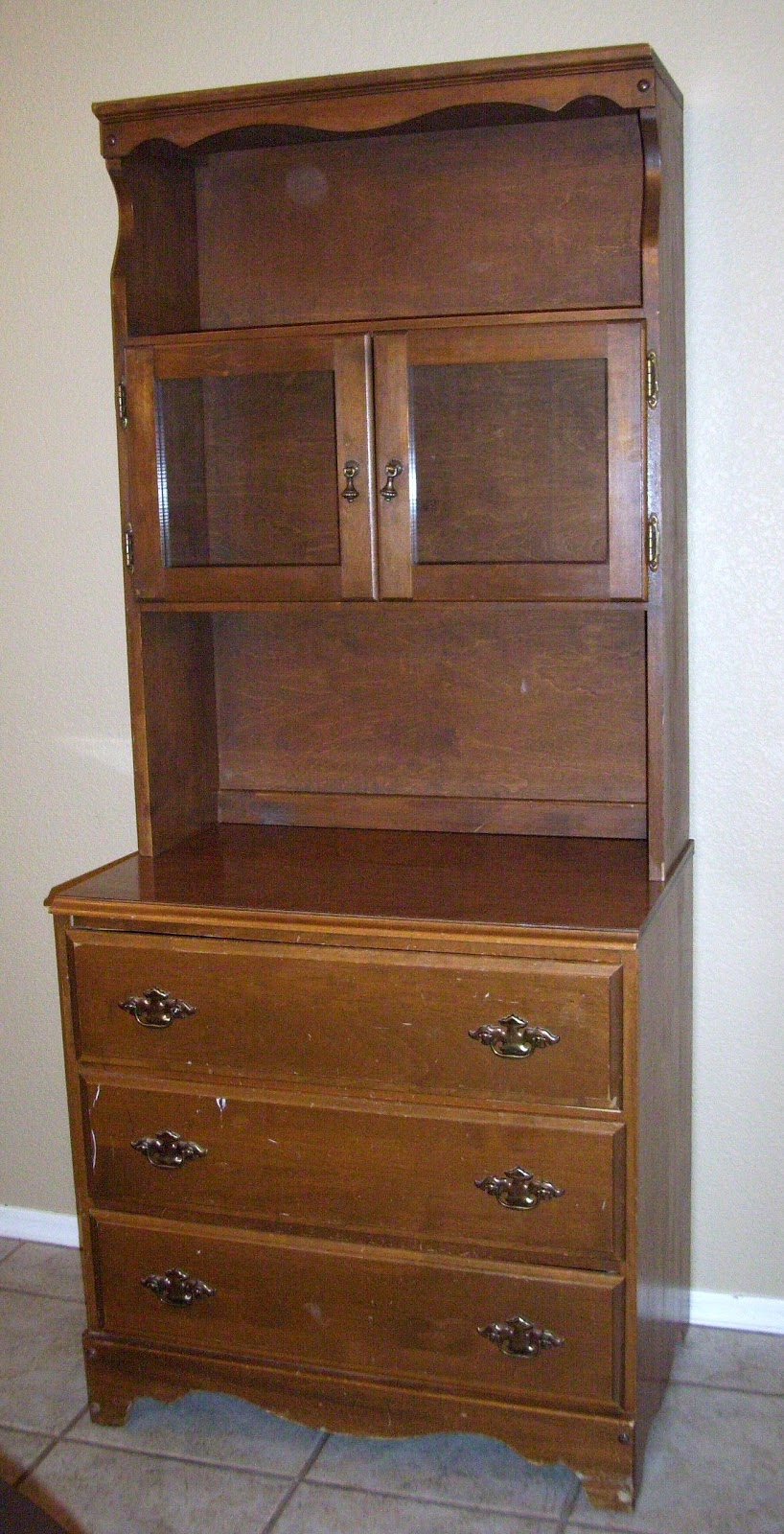 Homemade Home Ebony and Ivory Chest of Drawers with Hutch