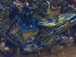 Modification Motor Mio Blue And Gold Motorcycle Case Modification Motor Mio Blue And Gold Motorcycle Case