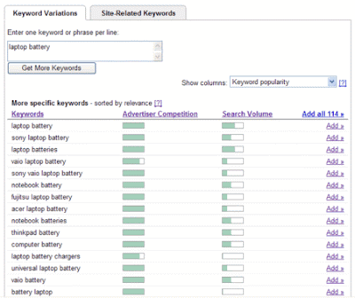 google keyword tool