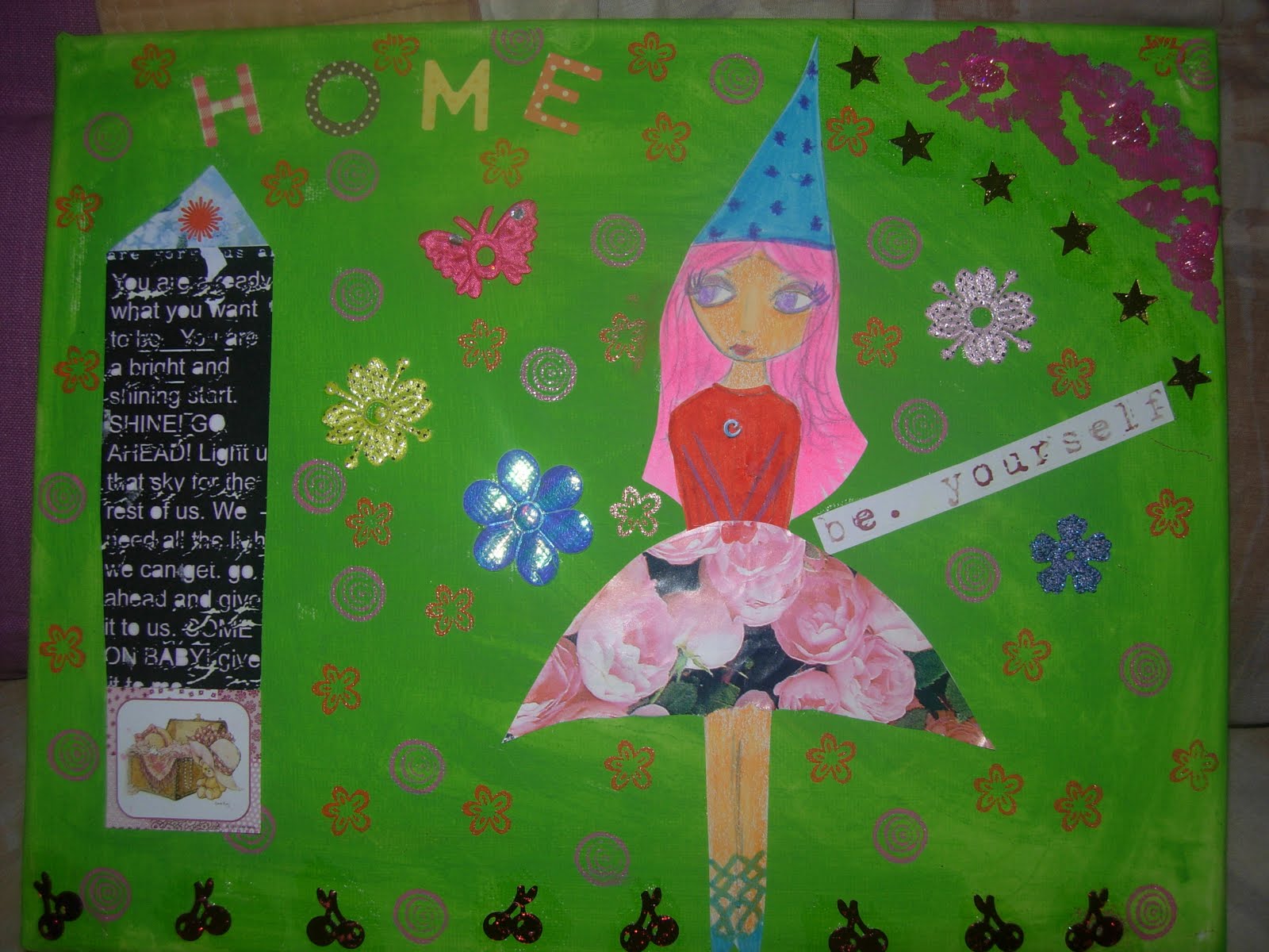 A PINK DREAMER a mixed media paintingart journal pagesmoleskine