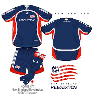 Football teams shirt and kits fan: New England Revolution 2006/07 MSL