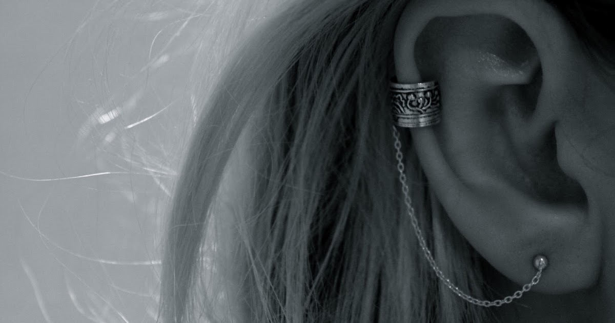 shop 5 inch and up Sterling silver LARGE ear cuff with chain