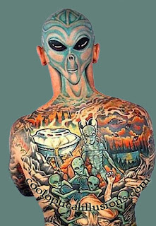devil tattoo on his back