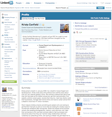LinkedIn.com - Personal profile example