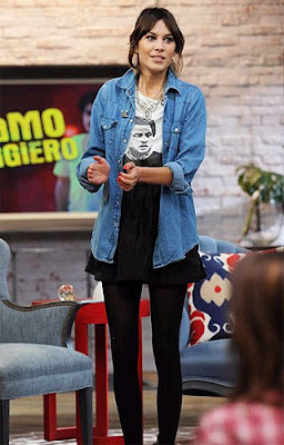 alexa chung alexa chung, denim skurt