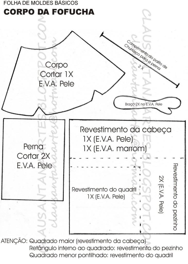 aqui les dejo moldes basico para hacer el cuerpo de la fofucha ya