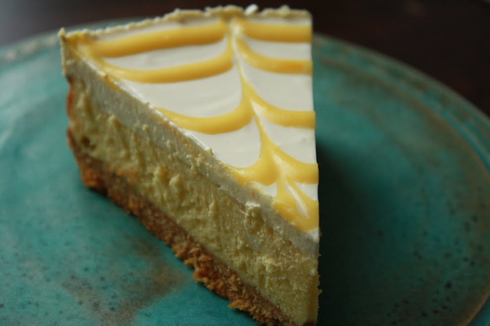 Power to the Bauer Sour Cream Lemon Curd Glazed Cheesecake