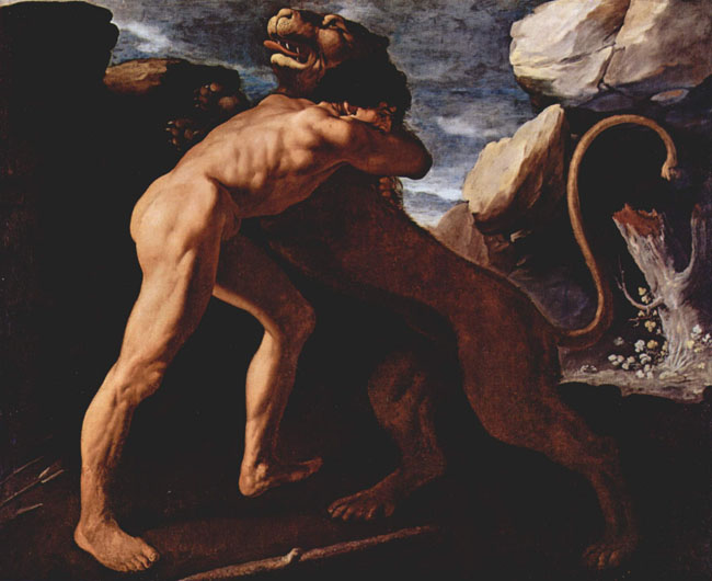 MITOLOGÍA DE HERACLES (HÉRCULES)   Hercules+mata+al+leon
