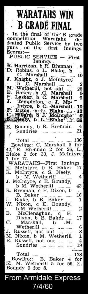 B Grade Premiers 1959-60