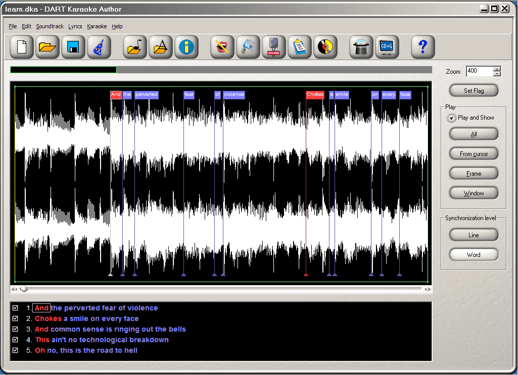 Editor de musicas para Karaoke JEAUDIO