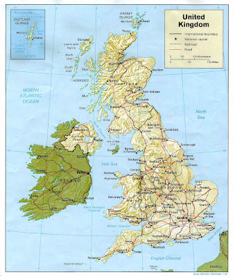 Map Of Britain. Physical Map Of British