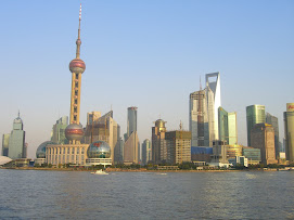 View of Pudong and the Oriental Pearl Tower looking east from The Bund