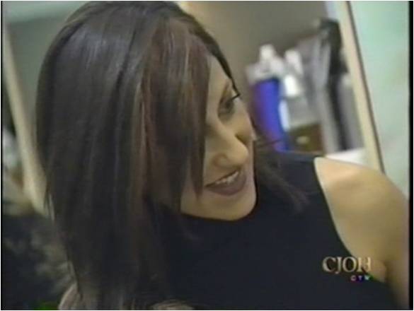 Emanuela during a TV Make Over Show appearance