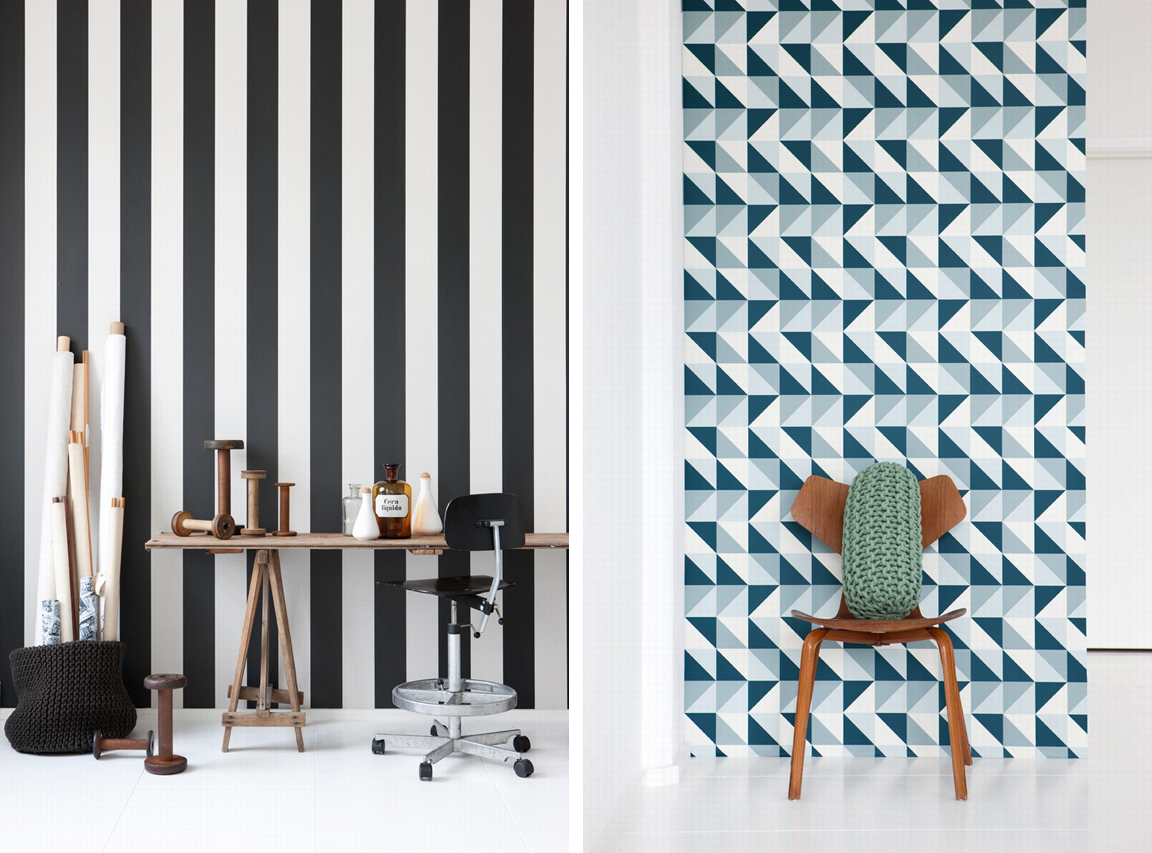 Ferm Living Wallpaper BLACK WHITE YELLOW Ferm Living Wallpaper BLACK WHITE YELLOW
