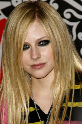 Avril Lavigne Colorfull Hairstyles - Long Straight Hairstyles