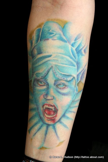 Blue Faced Vampire Tattoo