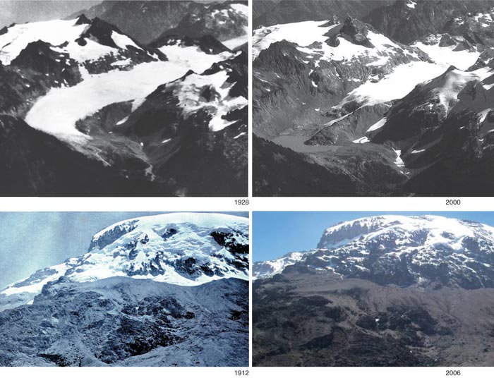 This image above shows the effects global warming has had on Mount Kilimanjaro.