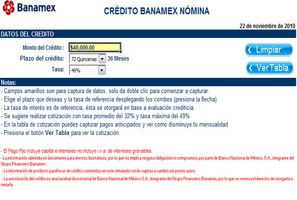 Credito De Nomina Bancomer