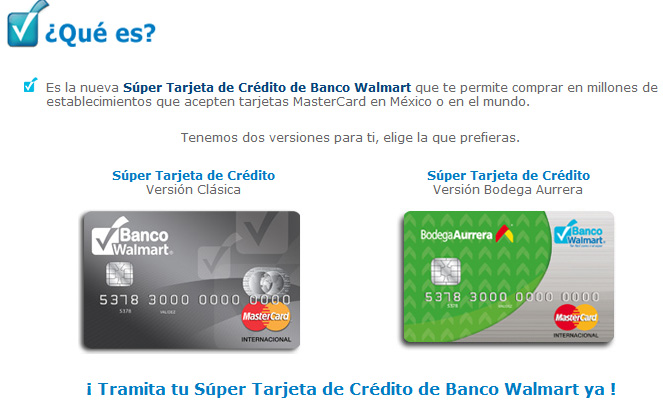 solicitud de tarjeta de credito walmart mexico