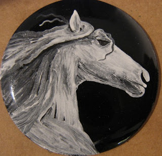 grisaille enamel spirit horse