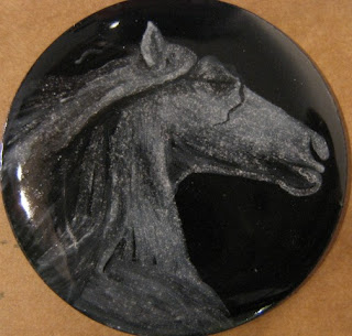 grisaille enamel spirit horse
