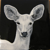 grisaille enamel spirit deer