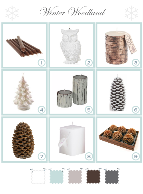 Winter Woodland candles by Torie Jayne Winter Woodland candles by Torie Jayne