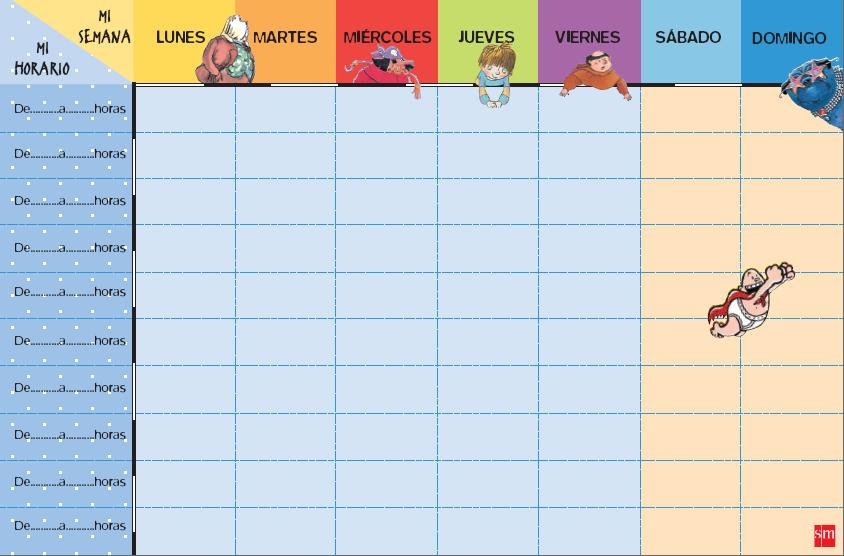 Mi Mundo sabe a Naranja: HORARIO ESCOLAR PARA LOS PEQUES