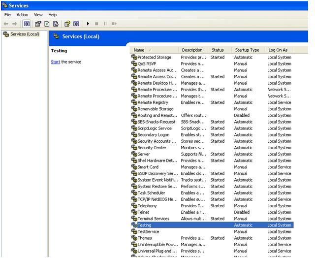 Write windows service java