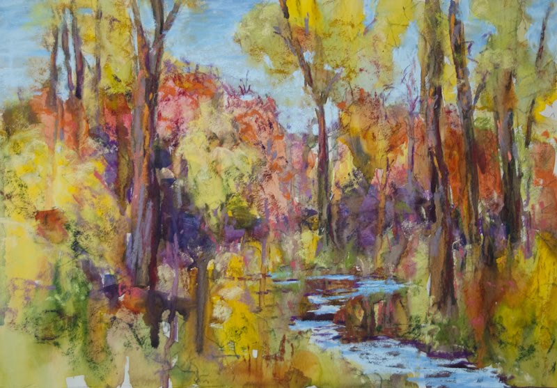 Art by Jane James pastel over watercolor