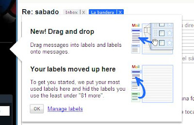 gamail labels drag and drop