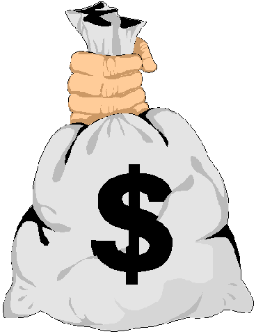 Hand with money bag