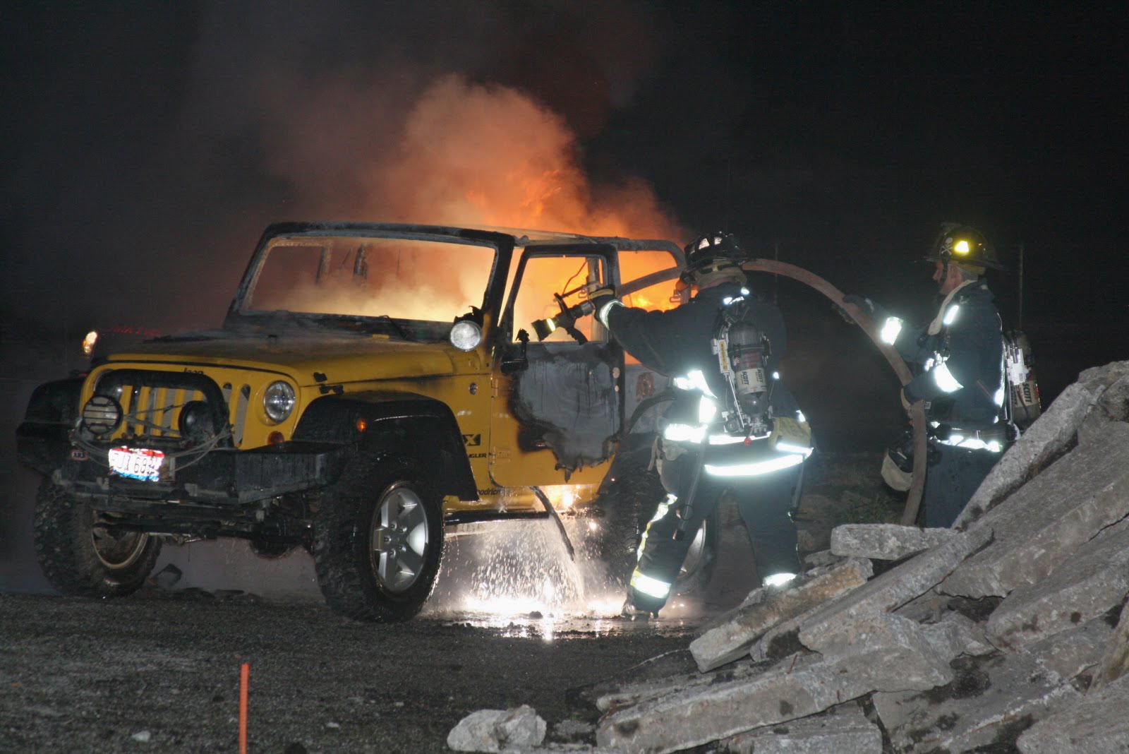 JEEP FOUND ON FIRE