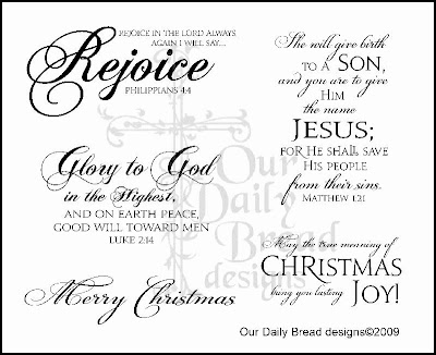 Christmas verses card hop winner sentiments Our Daily Bread designs Blog: Blog Hop Winner!