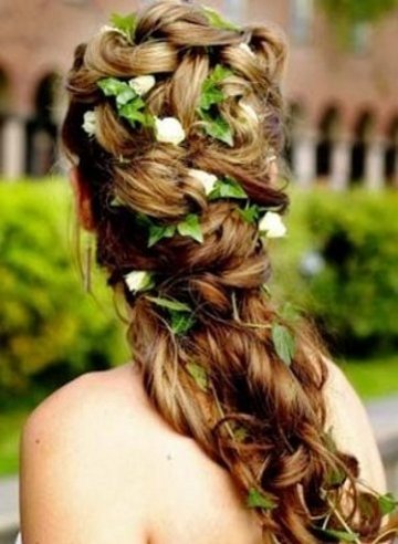 cute hairstyles for girls with long_15. wedding hairstyles with flower