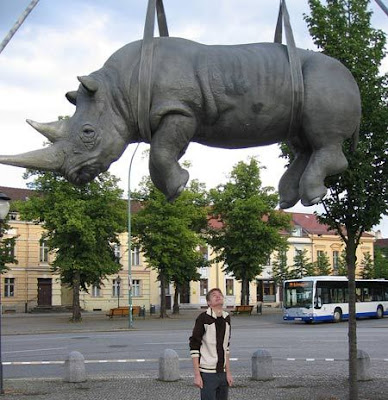 20 Patung Paling Unik dan Kocak dari Seluruh Dunia The+Hanging+Rhino