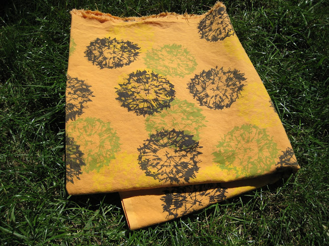 Dandy Lion Handprinted Fabric Piece