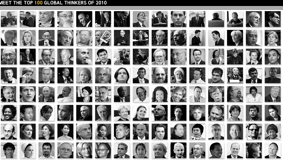 The Top 100 Global Thinkers of 2010