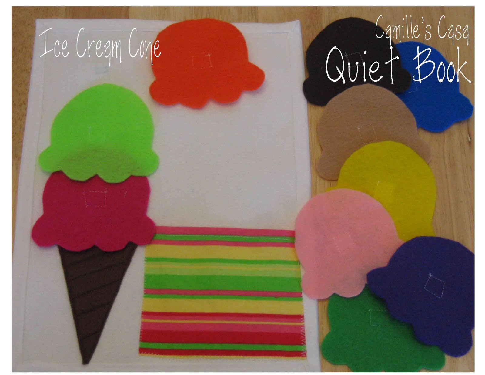 Camille's Casa Quiet Book Pattern and Printable Ice Cream