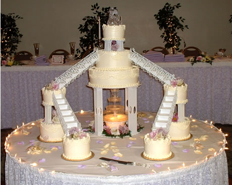 Wedding Cakes With Fountain And Stairs