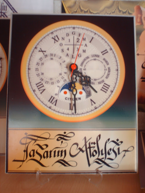 hattat ve kaligraflar için özel tasarım seramik saat