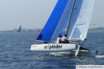 the Exploder, is sailing