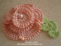 ورود جميله جدا Flor+de+Croche++Pink+Rose