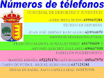 Números de télefonos (instalaciones y trabajadores).