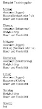 Beispiel Trainingsplan