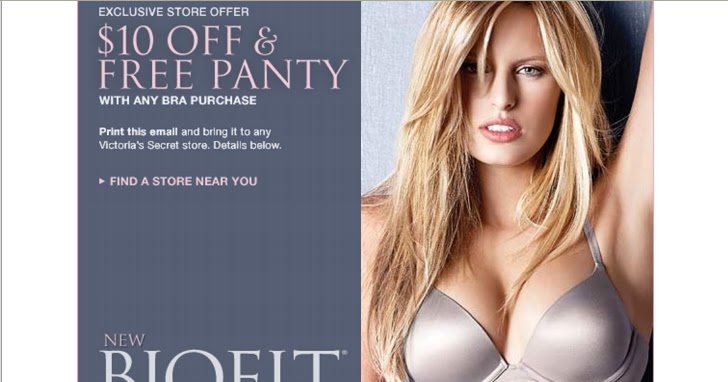 Victoria secret coupons free bra