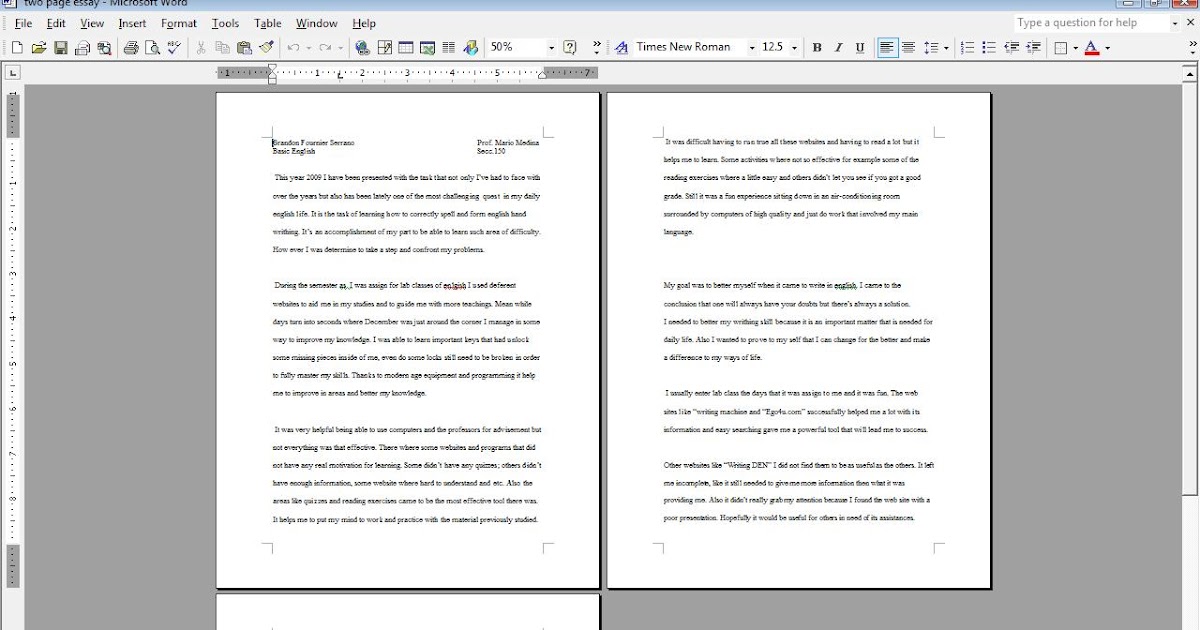 Brandon's lab stuff two page essay