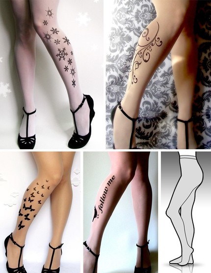 Tattoo's on tights and socks? Don't worry it's not the Ed Hardy way.